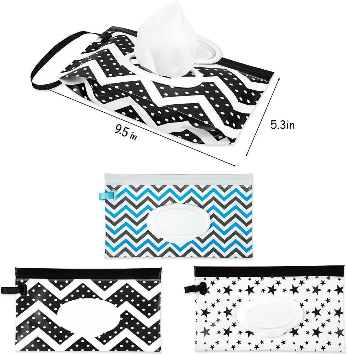 3 Pack On The Go Wipes Dispenser,Baby Wipes Dispenser, Refillable Baby Wipes Container for Travel, Baby Wipes Container Travel, Wet Wipe Dispenser, Baby Wipe Holder Wipe Container for Travel (P)