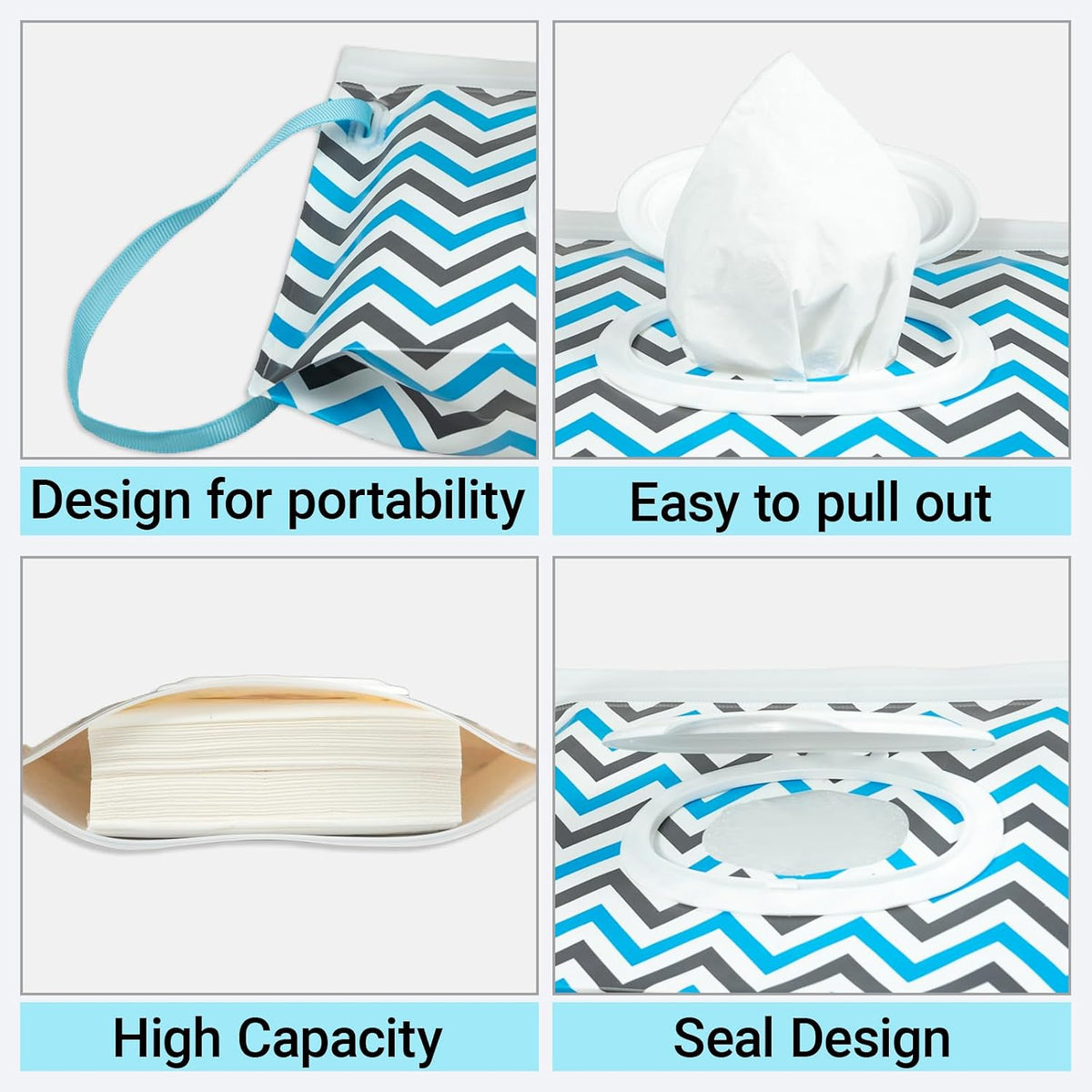 3 Pack On The Go Wipes Dispenser,Baby Wipes Dispenser, Refillable Baby Wipes Container for Travel, Baby Wipes Container Travel, Wet Wipe Dispenser, Baby Wipe Holder Wipe Container for Travel (P)