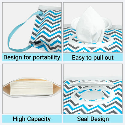 3 Pack On The Go Wipes Dispenser,Baby Wipes Dispenser, Refillable Baby Wipes Container for Travel, Baby Wipes Container Travel, Wet Wipe Dispenser, Baby Wipe Holder Wipe Container for Travel (P)