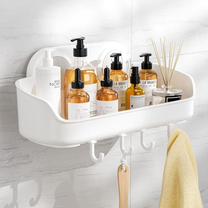 Shower Caddy Suction Cup NO-Drilling Removable Bathroom Shower Shelf Powerful Shower Organizer Basket Waterproof & Oilproof Wall Mounted Storage Rack for Bathroom&Kitchen