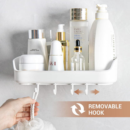 Shower Caddy Suction Cup NO-Drilling Removable Bathroom Shower Shelf Powerful Shower Organizer Basket Waterproof & Oilproof Wall Mounted Storage Rack for Bathroom&Kitchen