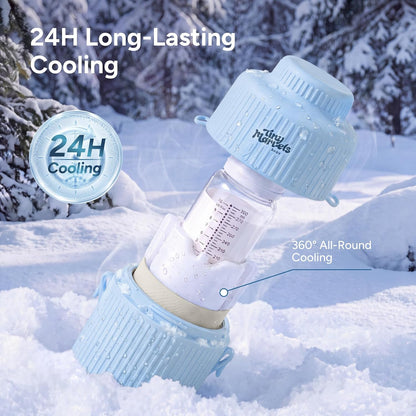 Portable Breast Milk Cooler 22oz Large Capacity with 2 Bottles for Outdoor