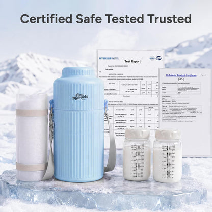 Portable Breast Milk Cooler 22oz Large Capacity with 2 Bottles for Outdoor