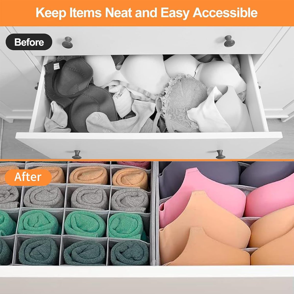 Baby Dresser Organizer 16 Pack, Nursery Drawer Organizer for Baby Clothes