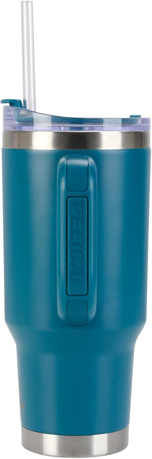 Pelican Porter™ 30 oz Travel Tumbler – Recycled Stainless Steel, Vacuum Insulated Mug with Handle – Keeps Drinks Hot 9 Hrs / Cold 16 Hrs – Spill-Resistant Lid, Dishwasher Safe– DESERT SAGE