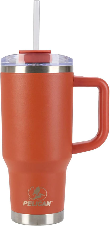 Pelican Porter™ 30 oz Travel Tumbler – Recycled Stainless Steel, Vacuum Insulated Mug with Handle – Keeps Drinks Hot 9 Hrs / Cold 16 Hrs – Spill-Resistant Lid, Dishwasher Safe– DESERT SAGE