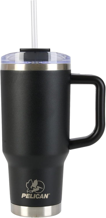 Pelican Porter™ 30 oz Travel Tumbler – Recycled Stainless Steel, Vacuum Insulated Mug with Handle – Keeps Drinks Hot 9 Hrs / Cold 16 Hrs – Spill-Resistant Lid, Dishwasher Safe– DESERT SAGE