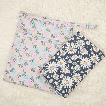 3 Pcs Cloth Diaper Wet Dry Bags Waterproof Reusable with Two Zippered Pockets Travel Beach Pool Daycare Soiled Baby Items Yoga Gym Bag for Swimsuits or Wet Clothes Small Medium Large - Colors A