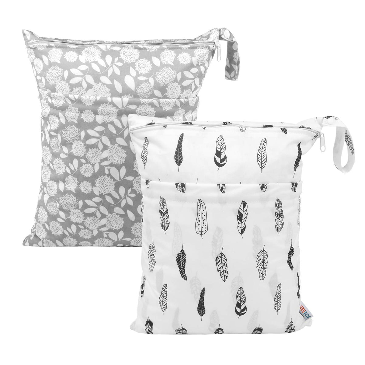 3 Pcs Cloth Diaper Wet Dry Bags Waterproof Reusable with Two Zippered Pockets Travel Beach Pool Daycare Soiled Baby Items Yoga Gym Bag for Swimsuits or Wet Clothes Small Medium Large - Colors A