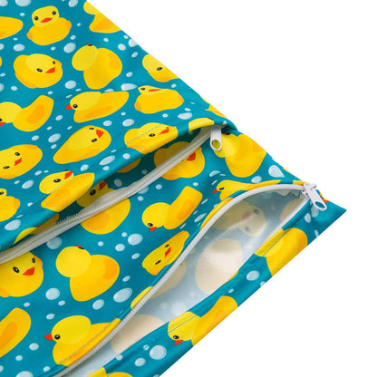 3 Pcs Cloth Diaper Wet Dry Bags Waterproof Reusable with Two Zippered Pockets Travel Beach Pool Daycare Soiled Baby Items Yoga Gym Bag for Swimsuits or Wet Clothes Small Medium Large - Colors A