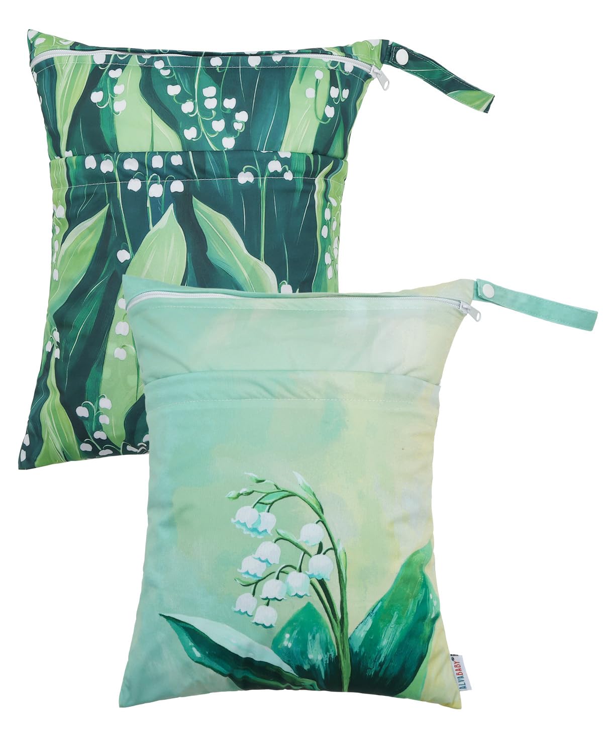 3 Pcs Cloth Diaper Wet Dry Bags Waterproof Reusable with Two Zippered Pockets Travel Beach Pool Daycare Soiled Baby Items Yoga Gym Bag for Swimsuits or Wet Clothes Small Medium Large - Colors A