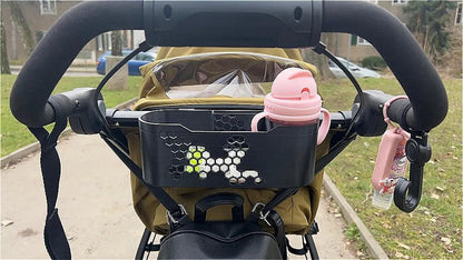 Baby Stroller Phone Holder & Storage Box for Thule Urban Glide 3– Hollowed Out Heat Dissipation Design, Multi-Purpose Storage for Any Item