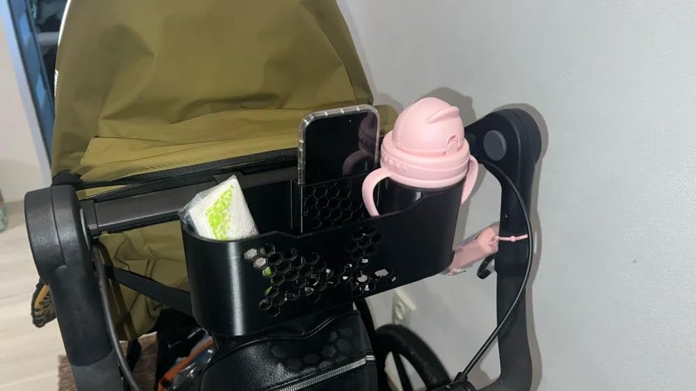 Baby Stroller Phone Holder & Storage Box for Thule Urban Glide 3– Hollowed Out Heat Dissipation Design, Multi-Purpose Storage for Any Item
