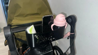 Baby Stroller Phone Holder & Storage Box for Thule Urban Glide 3– Hollowed Out Heat Dissipation Design, Multi-Purpose Storage for Any Item