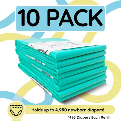 . Diaper Pail Refill Bags (10 Pack) Compatible with Dekor Classic