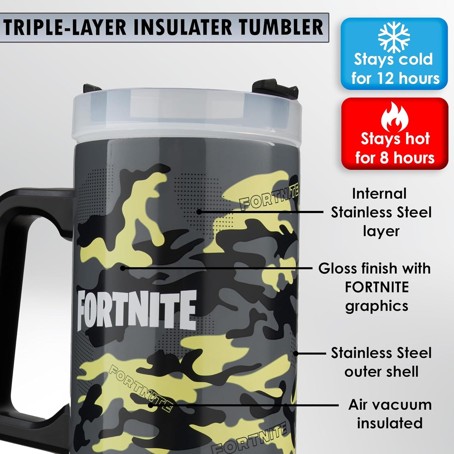 Super Mario Tumbler with Handle and Straw 32 oz, Keeps Hot 8 Hrs, Cold 12H & Ice 42H, BPA-Free Insulated Stainless Steel Water Bottle, Travel Mug, Gamer Gifts (Blue Super Mario)