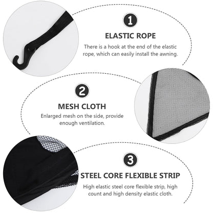 Stroller Sunscreen Umbrella Full-Cover Sunshade Windproof Black Canopy for Stroller Weather Protection Shade for Outdoor Use
