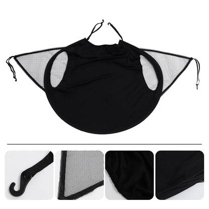 Stroller Sunscreen Umbrella Full-Cover Sunshade Windproof Black Canopy for Stroller Weather Protection Shade for Outdoor Use