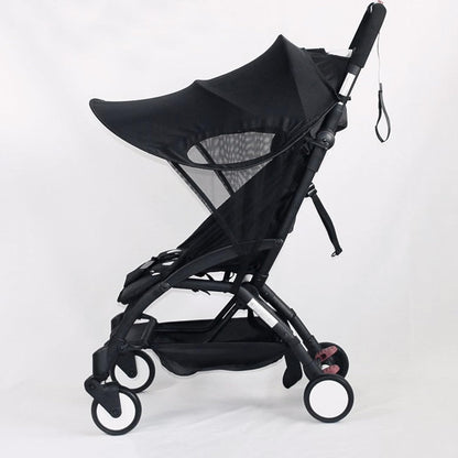 Stroller Sunscreen Umbrella Full-Cover Sunshade Windproof Black Canopy for Stroller Weather Protection Shade for Outdoor Use