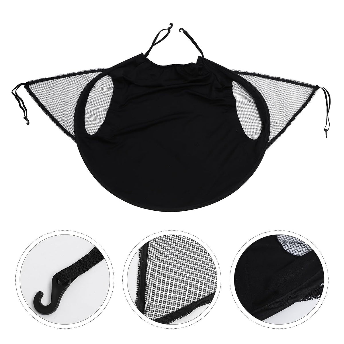 Stroller Sunscreen Umbrella Full-Cover Sunshade Windproof Black Canopy for Stroller Weather Protection Shade for Outdoor Use