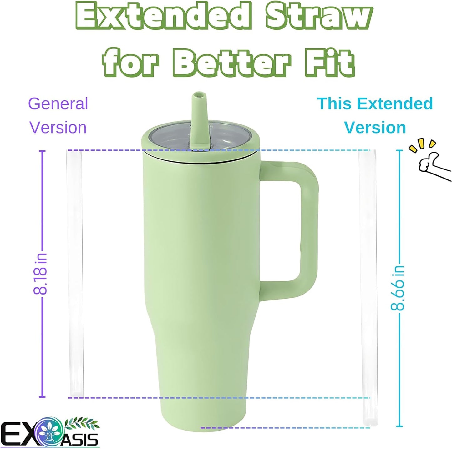 Leak Proof Flip Straw Lid for Stanley 40 oz Quencher H2.0, No Spill Replacement Lid with Extended Straw for Travel, Gym, Car & Everyday Use, BPA-Free Clear Tumbler Accessory (Pink)