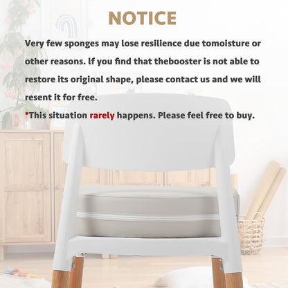 U-Shaped Toddler Booster Seat for Kitchen Chair (Big Size) Dining Table, Portable Waterproof PU Material Kids Booster Seat with Safety Buckles, High Cushion for Travel with Non-Slip Bottom