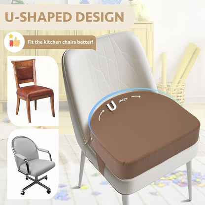 U-Shaped Toddler Booster Seat for Kitchen Chair (Big Size) Dining Table, Portable Waterproof PU Material Kids Booster Seat with Safety Buckles, High Cushion for Travel with Non-Slip Bottom
