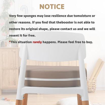 U-Shaped Toddler Booster Seat for Kitchen Chair (Big Size) Dining Table, Portable Waterproof PU Material Kids Booster Seat with Safety Buckles, High Cushion for Travel with Non-Slip Bottom