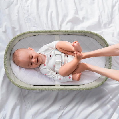 XL Baby Changing Basket for Dresser Top, Moses Baskets for Newborn, Portable Baby Diaper Changing Pad Table Topper for Dresser, Moses Bassinet Mat with Waterproof Pad Cover and Diaper Caddy