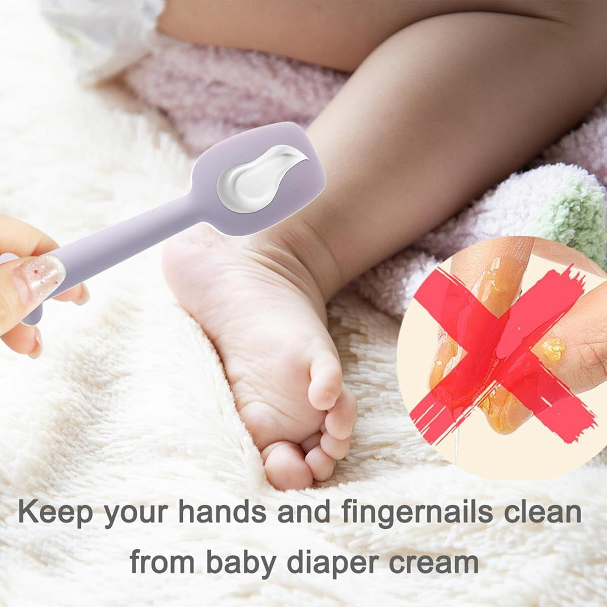 Soft Silicone Butt Spatula, Diaper Rash Cream Applicator, Gentle Ointments