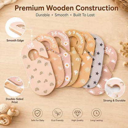 8 Pcs Wooden Baby Closet Dividers
