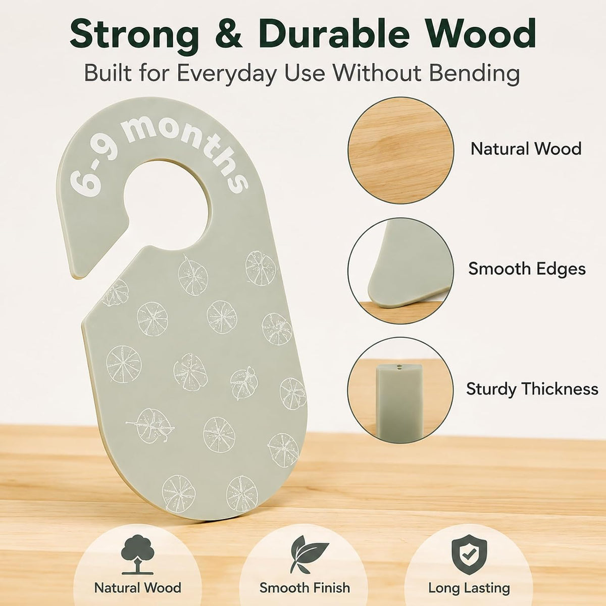 8 Pcs Wooden Baby Closet Dividers