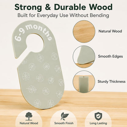 8 Pcs Wooden Baby Closet Dividers