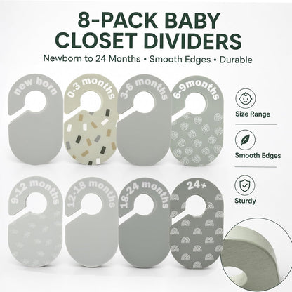 8 Pcs Wooden Baby Closet Dividers