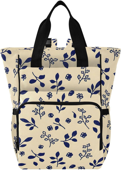 Diaper Bag Backpack, Multifunction Travel Bag for Moms Dads, Baby Changing Bag with Insulted Pockets, Stroller Straps and Side Bottle Pockets Floral Pattern