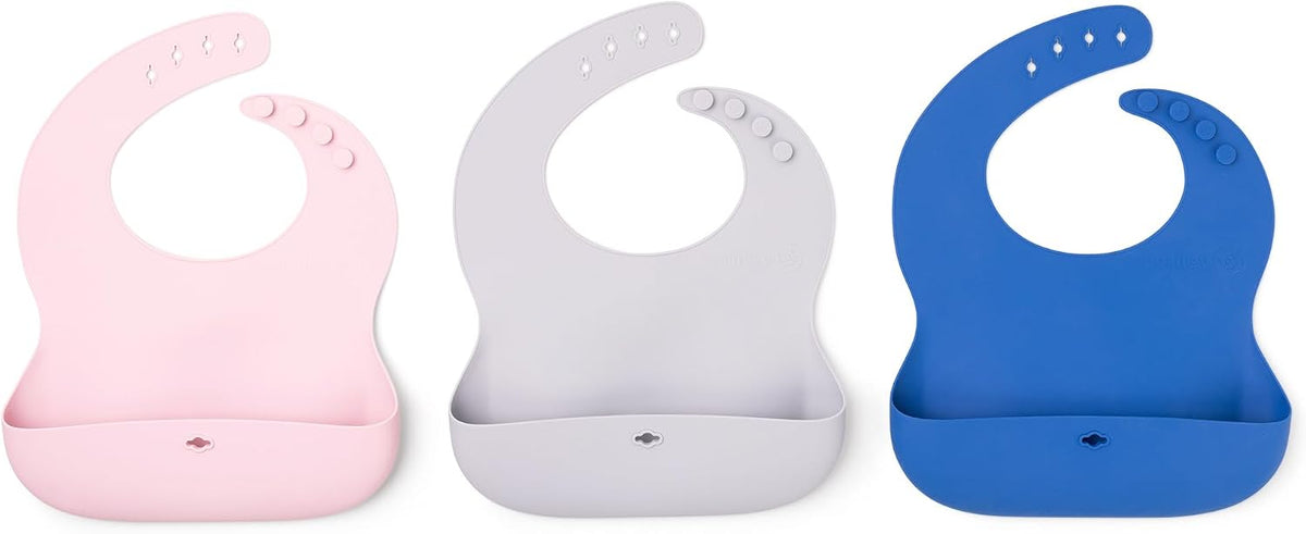 Silicone Baby Bib, Roll-Up Travel Feeding Bib