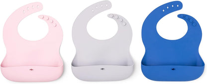 Silicone Baby Bib, Roll-Up Travel Feeding Bib