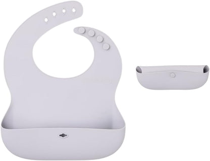 Silicone Baby Bib, Roll-Up Travel Feeding Bib