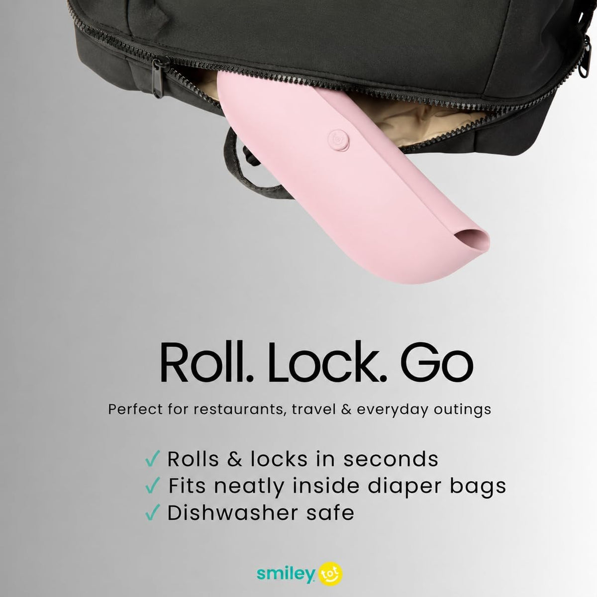 Silicone Baby Bib, Roll-Up Travel Feeding Bib