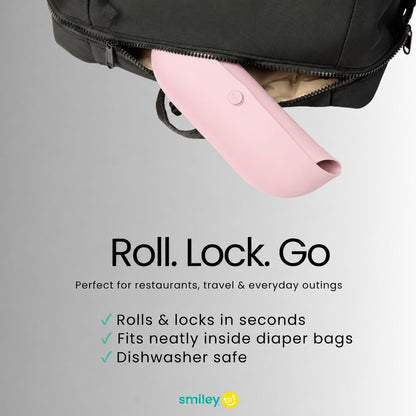 Silicone Baby Bib, Roll-Up Travel Feeding Bib