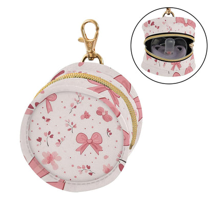 Pink Bows Baby Pacifier Holder Case, Dustproof Portable Storage Box for Diaper Bag Purse, Pacifier Storage Container for Boys & Girls