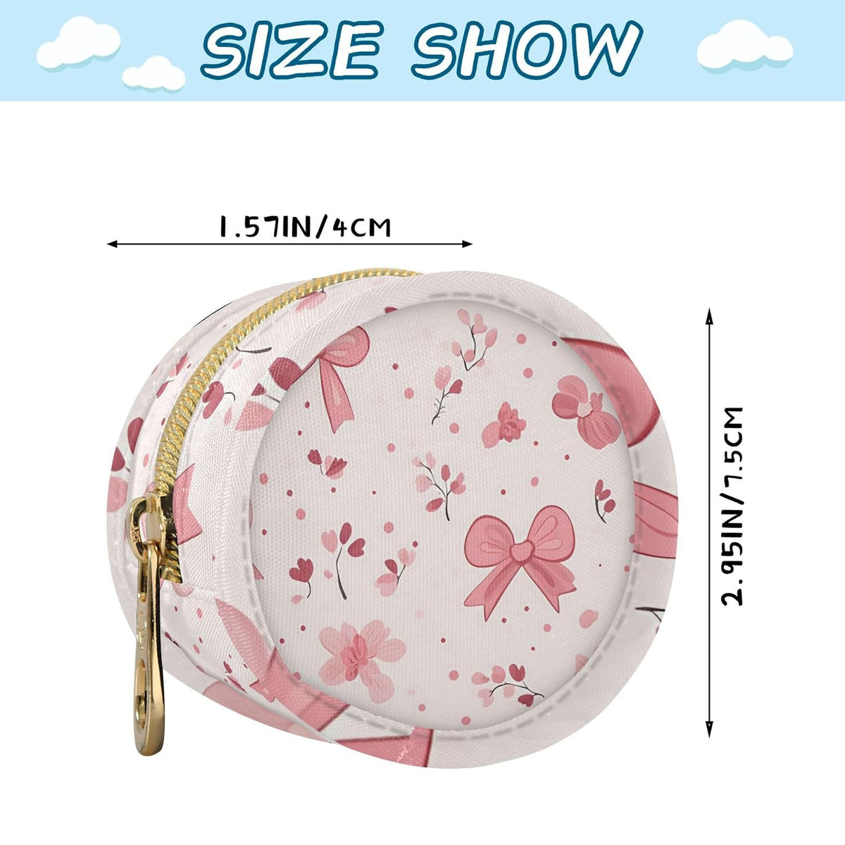 Pink Bows Baby Pacifier Holder Case, Dustproof Portable Storage Box for Diaper Bag Purse, Pacifier Storage Container for Boys & Girls