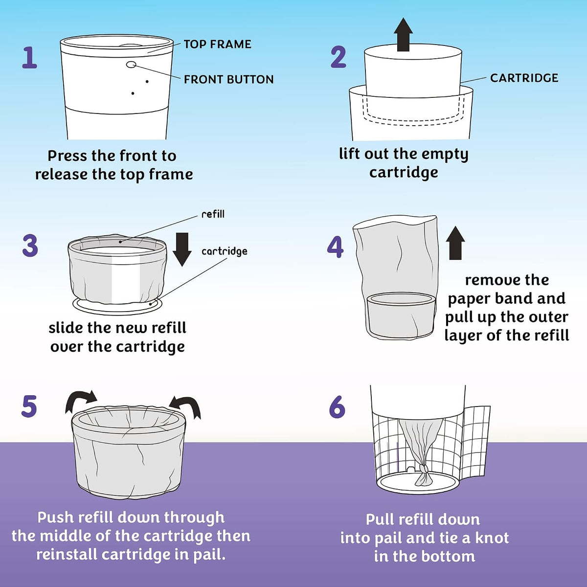 Diaper Pail Refills Compatible with Dekor Classic – 4 Pack Continuous Refill Bags – Powder Scent Odor Control – Leak Resistant Diaper Disposal Liners – Holds Up to 1980 Diapers