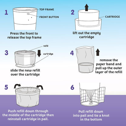 Diaper Pail Refills Compatible with Dekor Classic – 4 Pack Continuous Refill Bags – Powder Scent Odor Control – Leak Resistant Diaper Disposal Liners – Holds Up to 1980 Diapers
