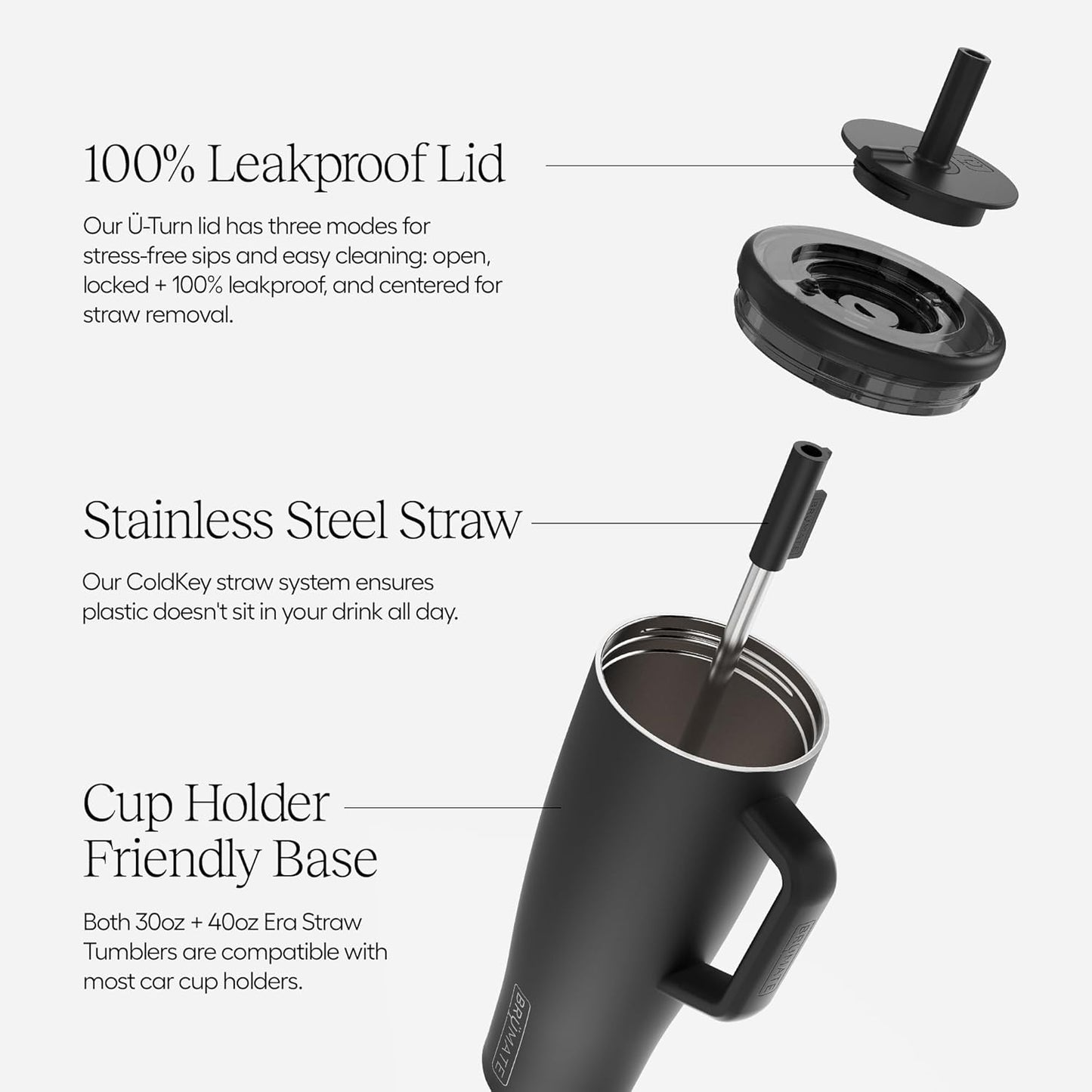 Era 20 oz Tumbler with Handle and Straw | 100% Leakproof Insulated Tumbler with Lid and Straw | Made of Stainless Steel | Cup Holder Friendly Base | 20oz (Dune)