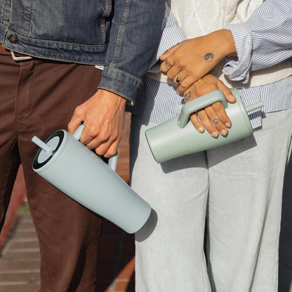 Era 20 oz Tumbler with Handle and Straw | 100% Leakproof Insulated Tumbler with Lid and Straw | Made of Stainless Steel | Cup Holder Friendly Base | 20oz (Dune)