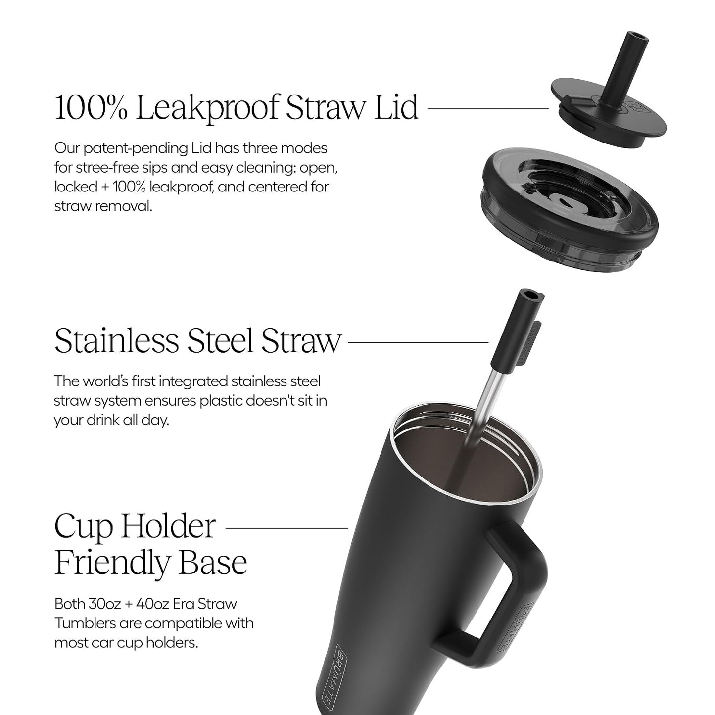 Era 20 oz Tumbler with Handle and Straw | 100% Leakproof Insulated Tumbler with Lid and Straw | Made of Stainless Steel | Cup Holder Friendly Base | 20oz (Dune)