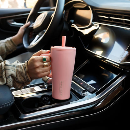 Era 20 oz Tumbler with Handle and Straw | 100% Leakproof Insulated Tumbler with Lid and Straw | Made of Stainless Steel | Cup Holder Friendly Base | 20oz (Dune)