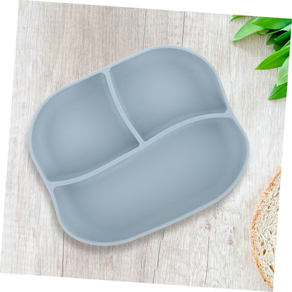 Silicone Suction Cup Food Plate with Multi Compartment Design Non Slip Divided Eating Training Plate for Elderly and Patients Food Grade Safe Silicone Tray for Self Feeding and