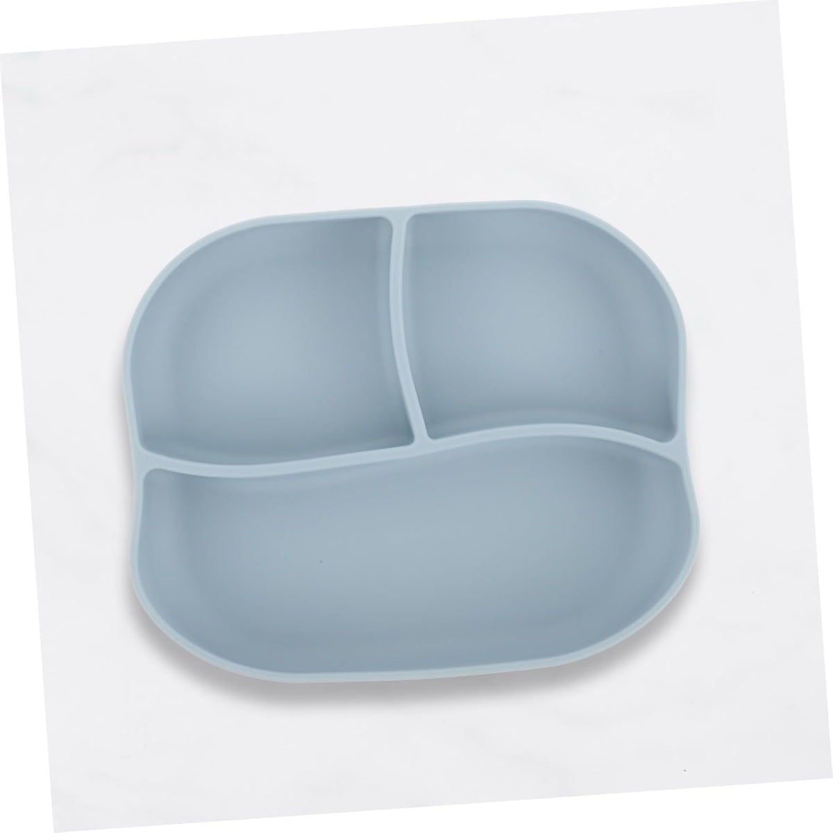 Silicone Suction Cup Food Plate with Multi Compartment Design Non Slip Divided Eating Training Plate for Elderly and Patients Food Grade Safe Silicone Tray for Self Feeding and
